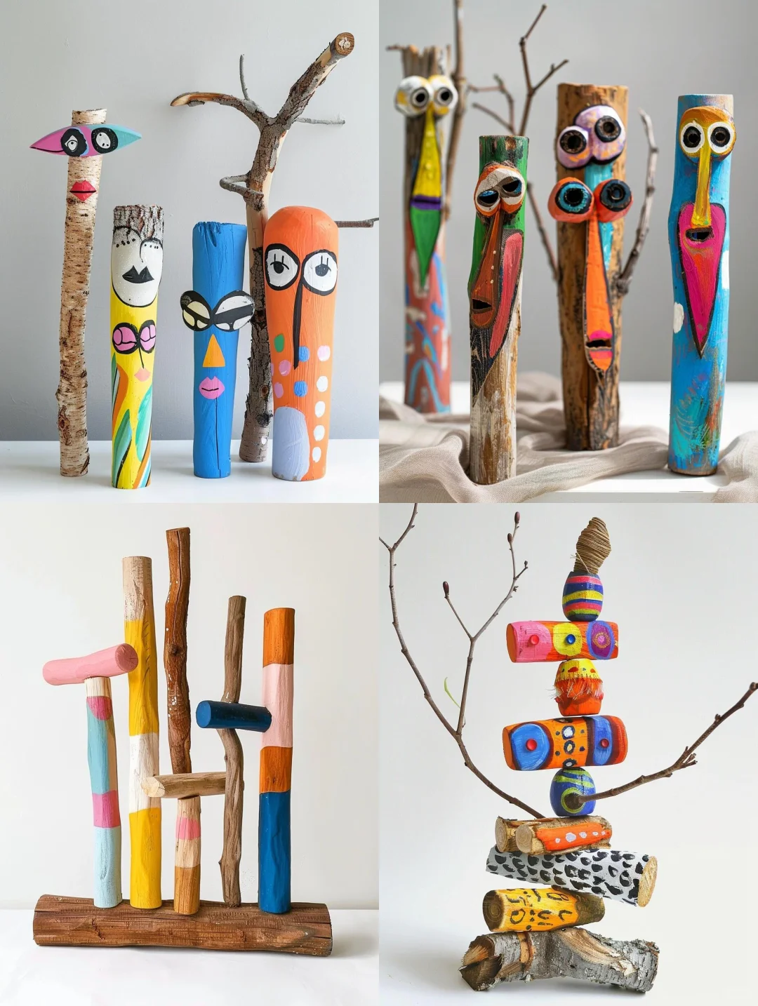 彩绘图腾木棍，非常好看，孩子参与感特别强