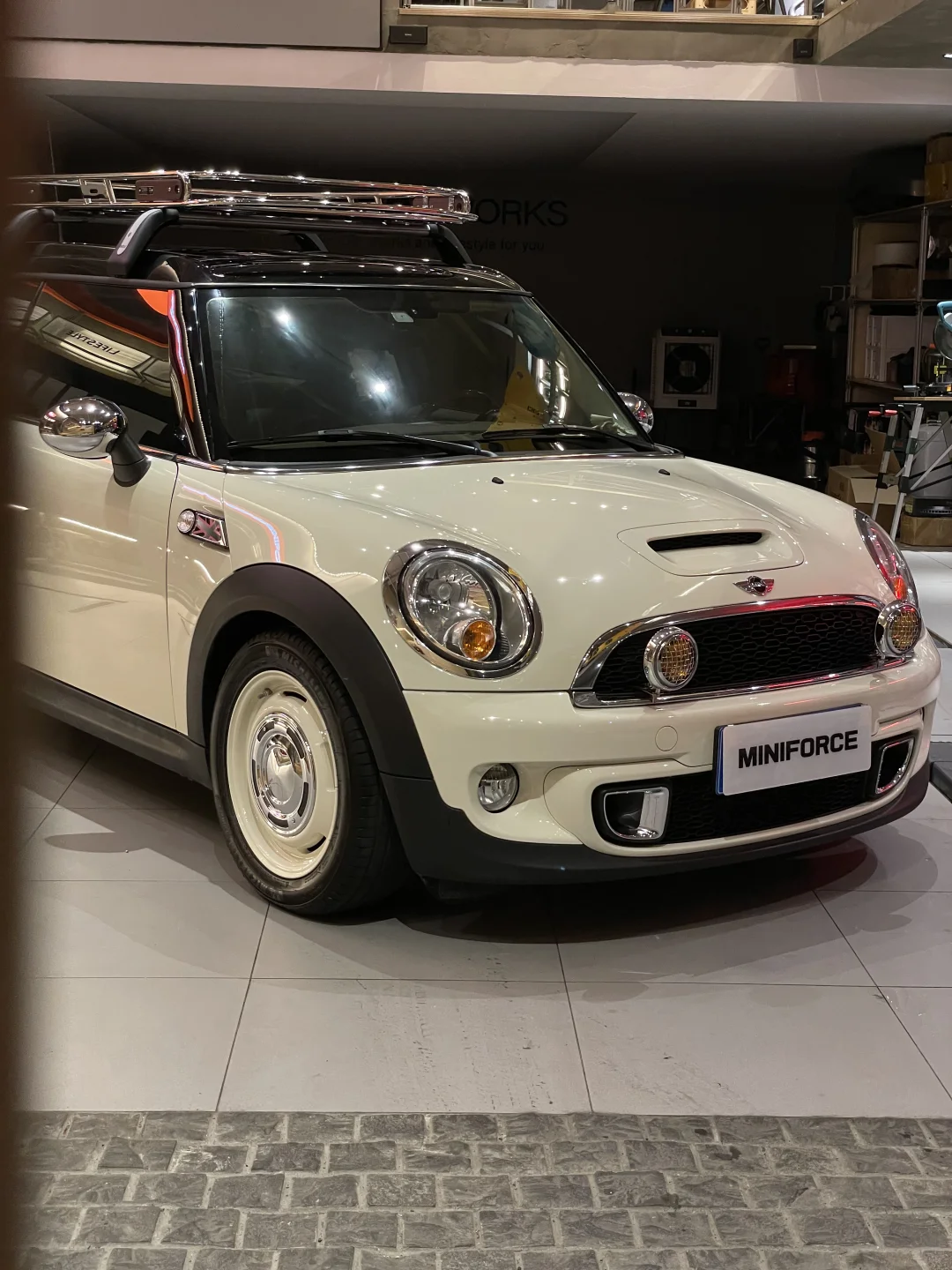 胡桃木车顶框 迷你R55 复古改装