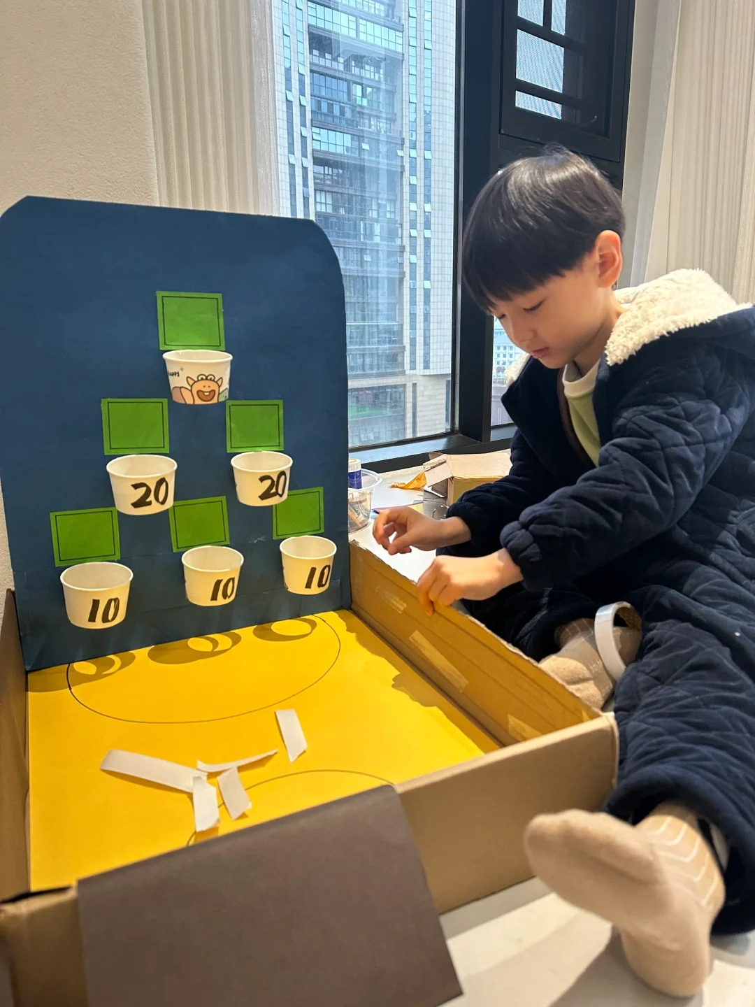 简易版手指投篮机?｜一个大纸箱废物变宝