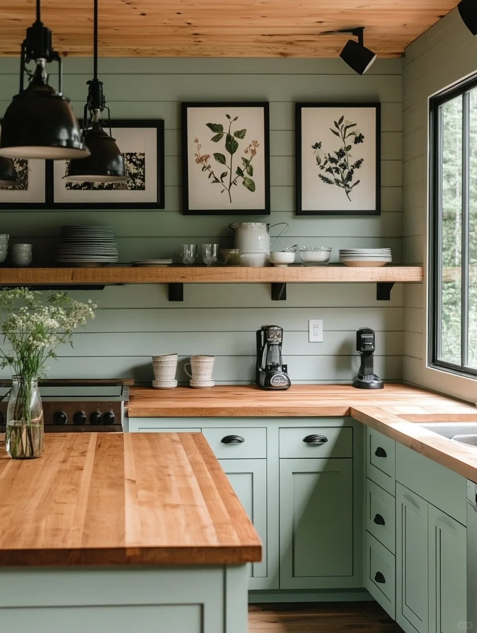 好温馨|用复古元素打造现代农舍厨房