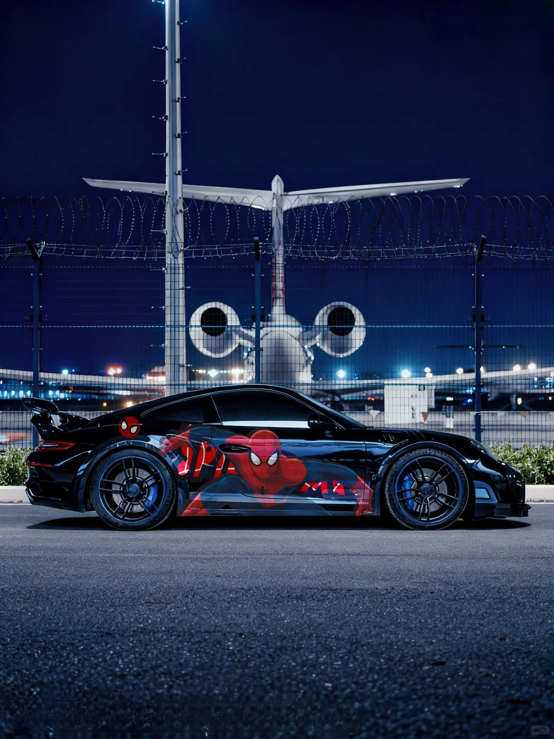 沪少返图~深夜的虹桥机场和蜘蛛侠也太配了!