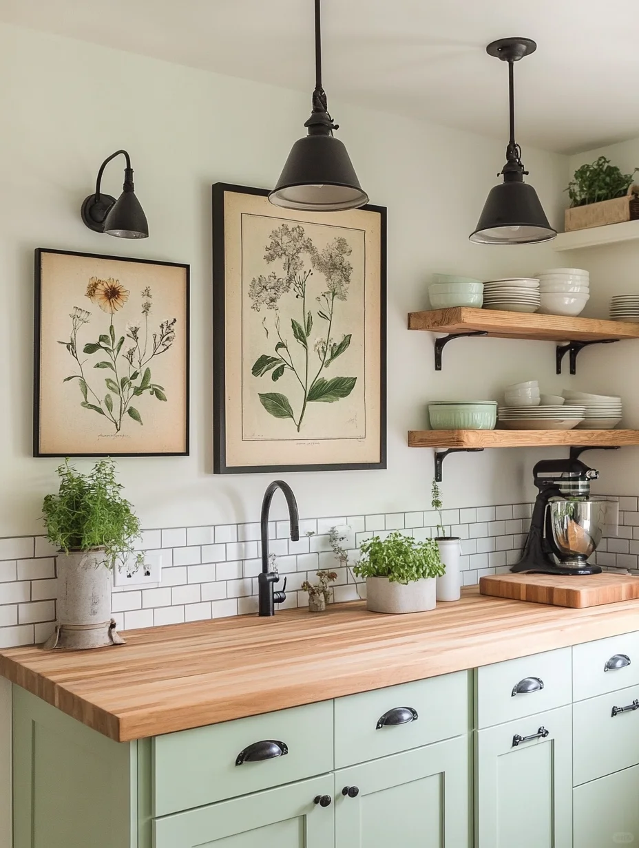 好温馨|用复古元素打造现代农舍厨房