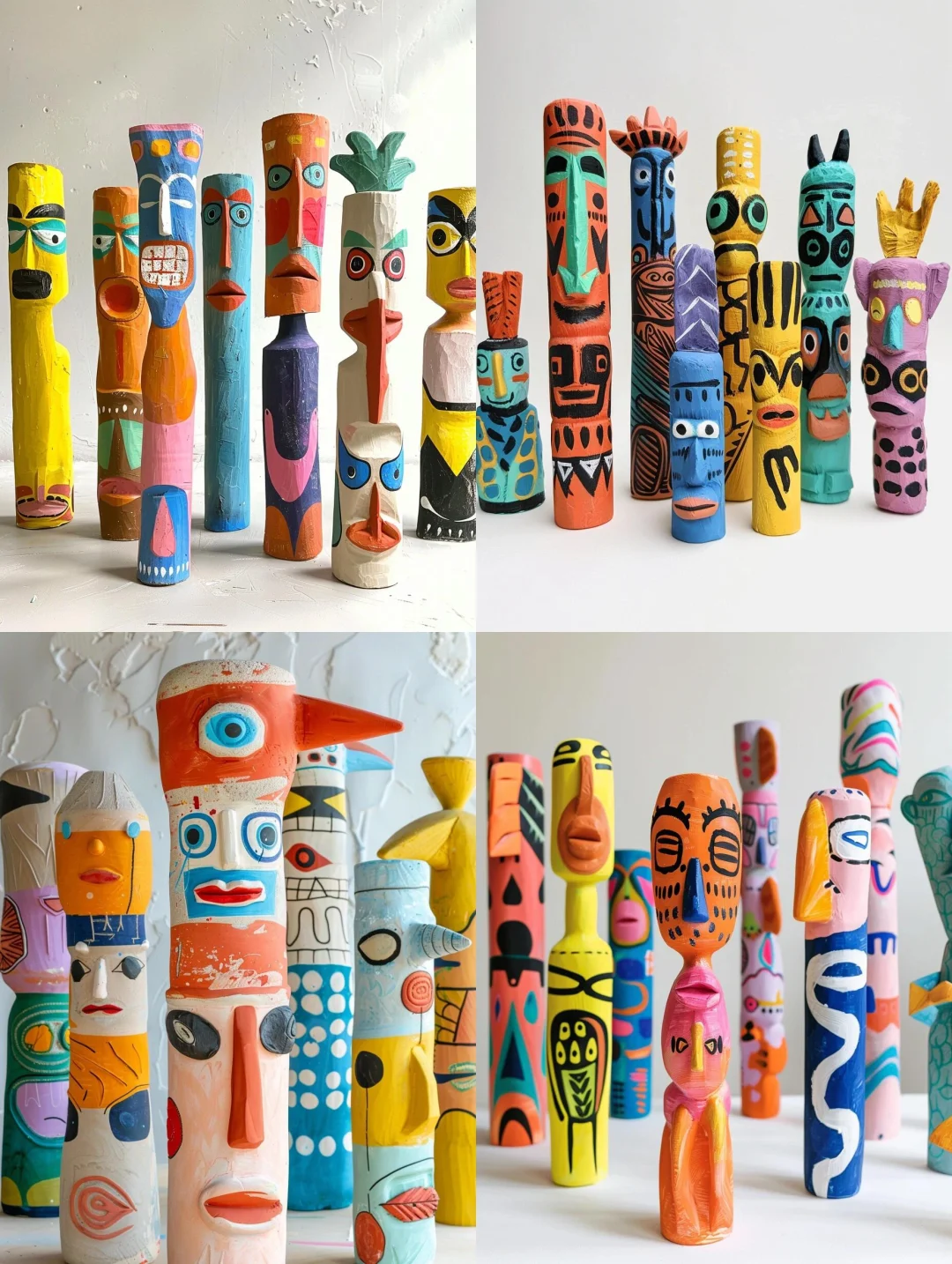 彩绘图腾木棍，非常好看，孩子参与感特别强