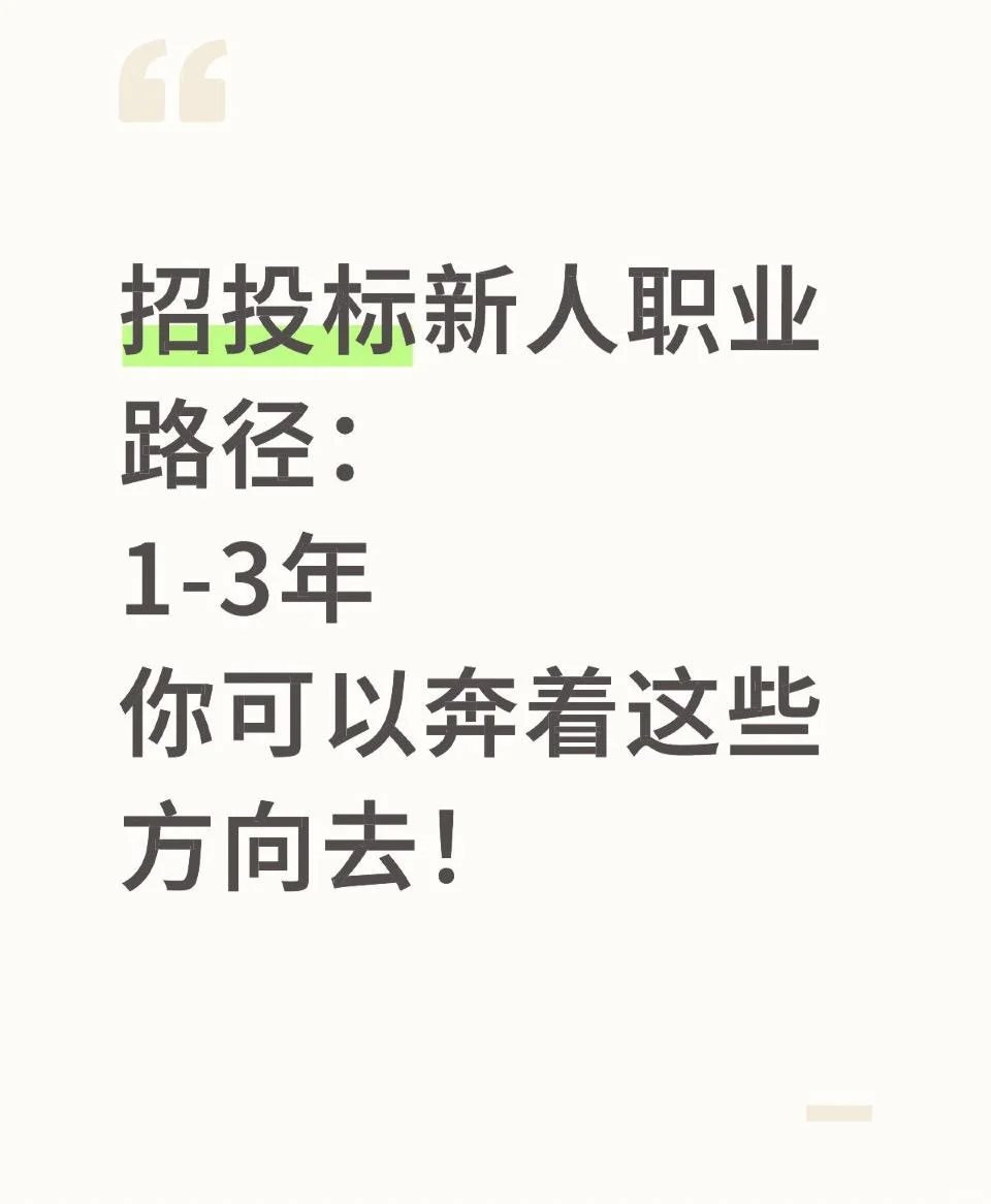 招投标新人,1-3年的职业路径图!建议收藏