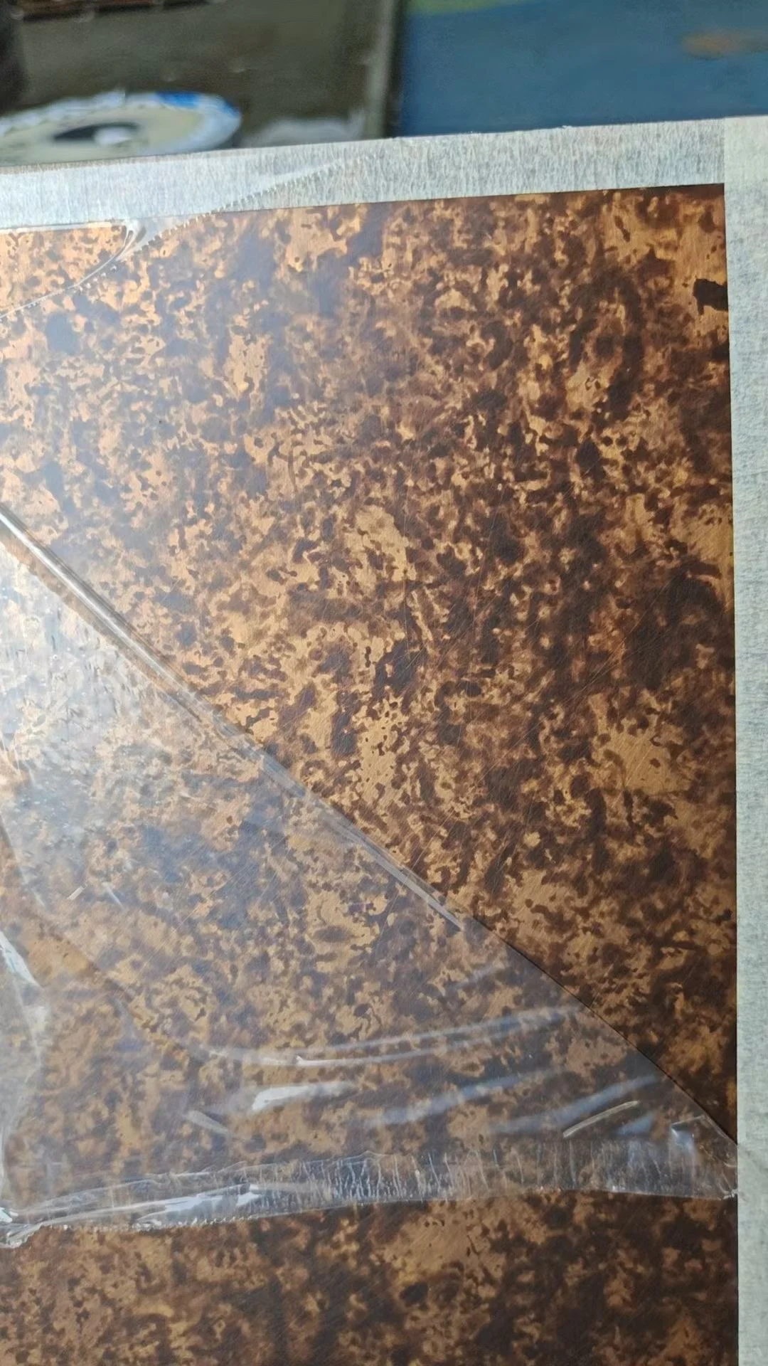 不锈钢蚀刻纹紫铜红铜复古做旧肌理质感