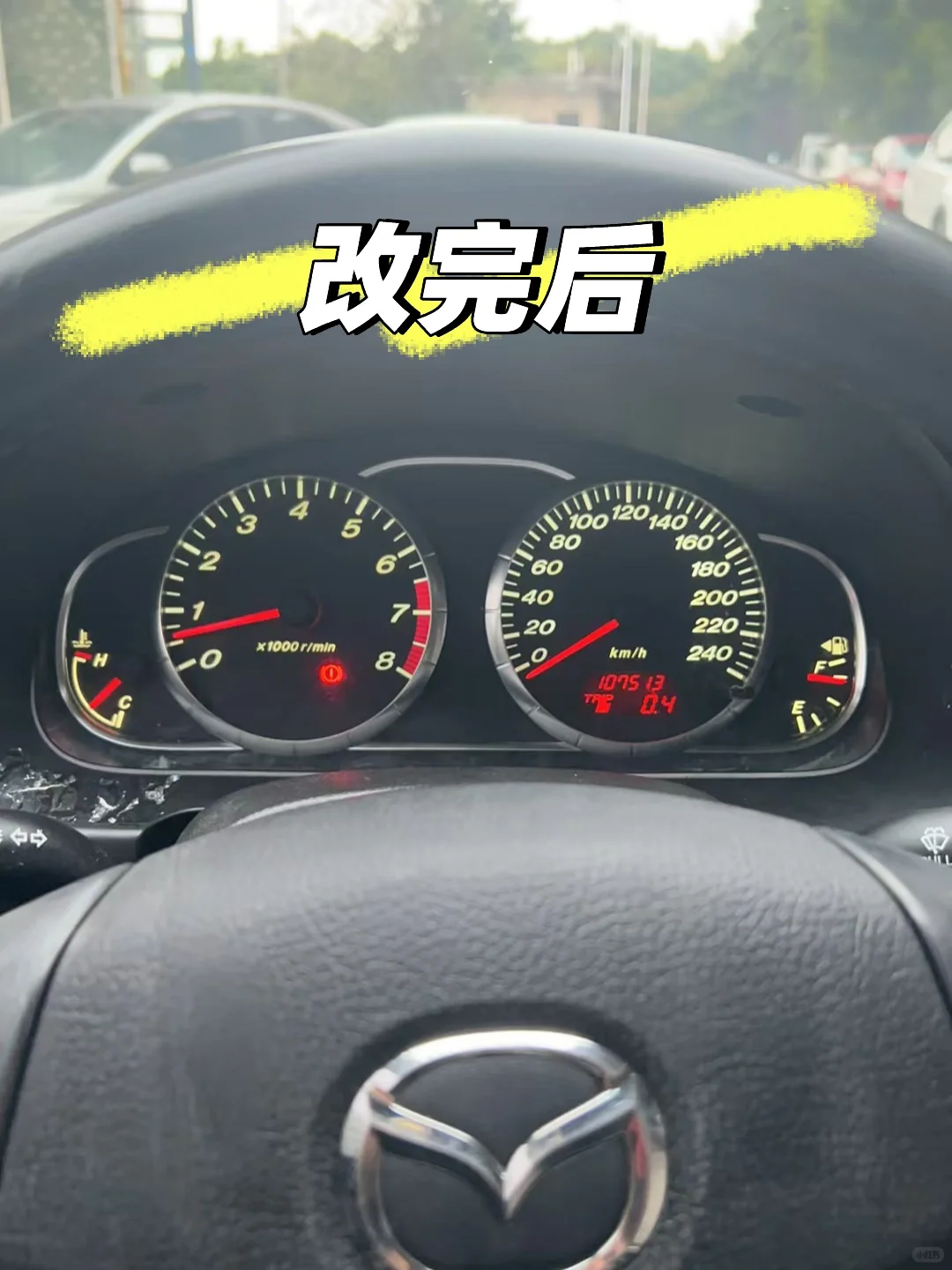 马6改仪表背景灯，白底红针就是经典！