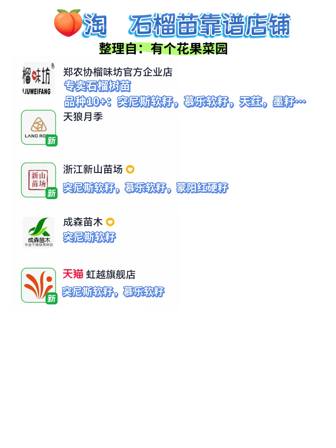 果树对版靠谱店铺大全（18种果树苗）