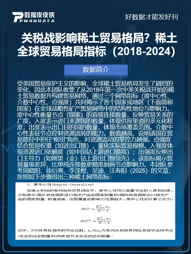 2018-2024 全球稀土贸易网络数据