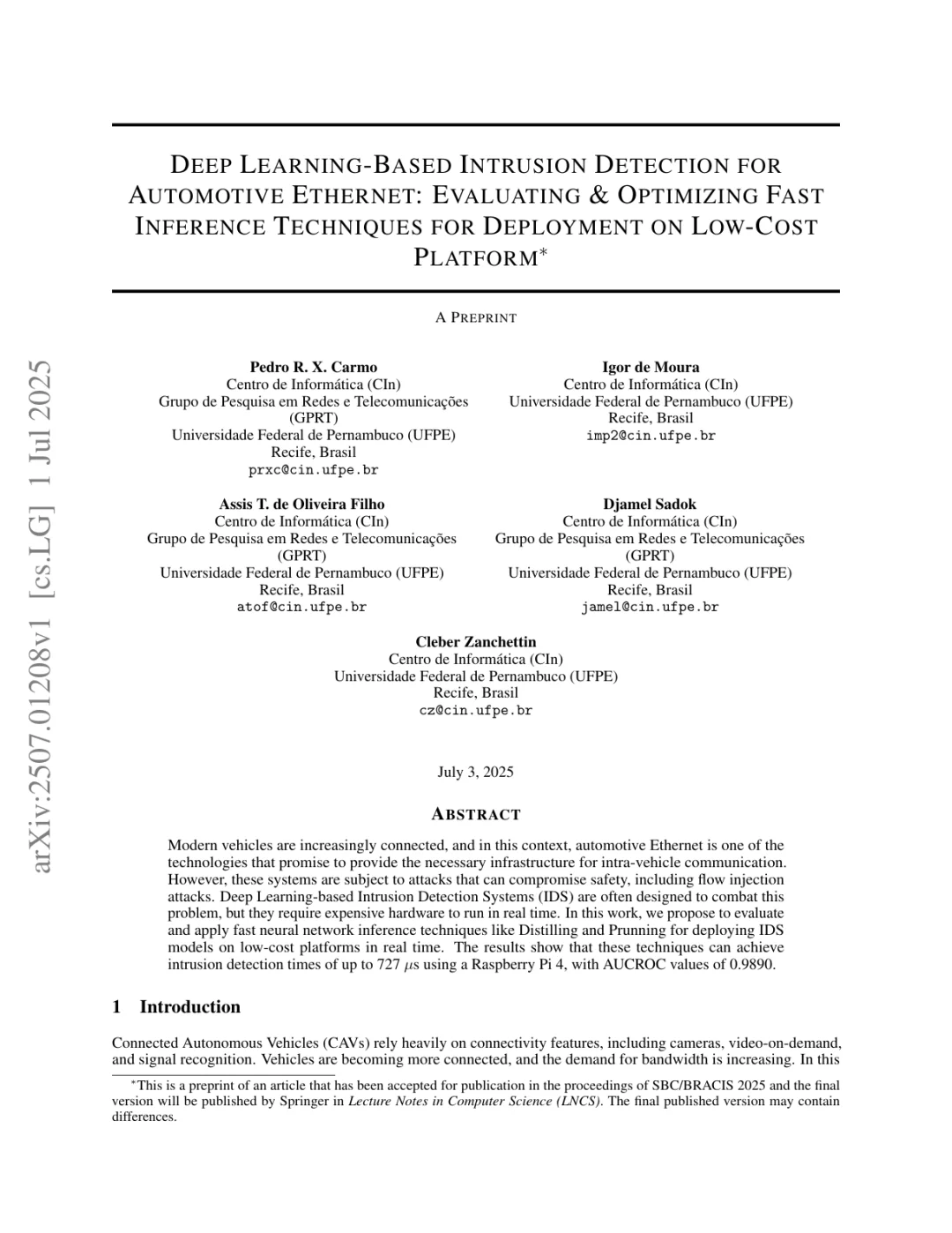 汽车以太网安全升级！深度学习入侵检测，低成本平台也能实现！