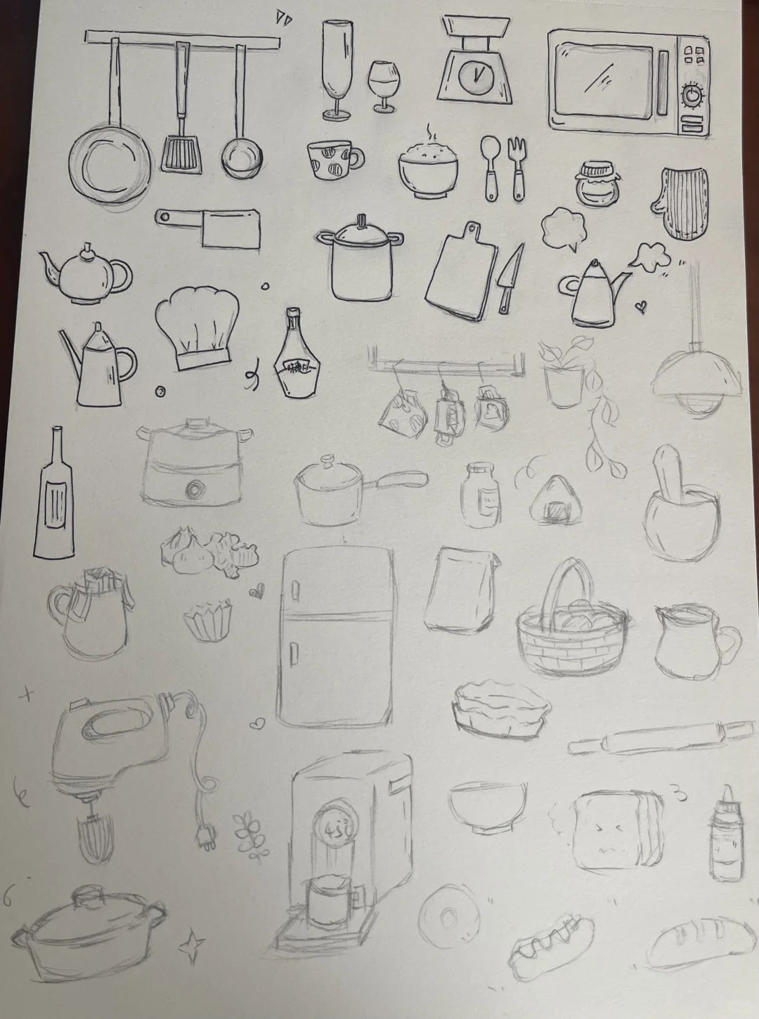厨房用具简笔画