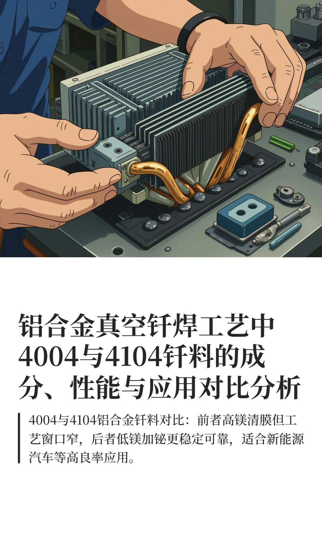 铝合金真空钎焊工艺中4004与4104钎料的成分