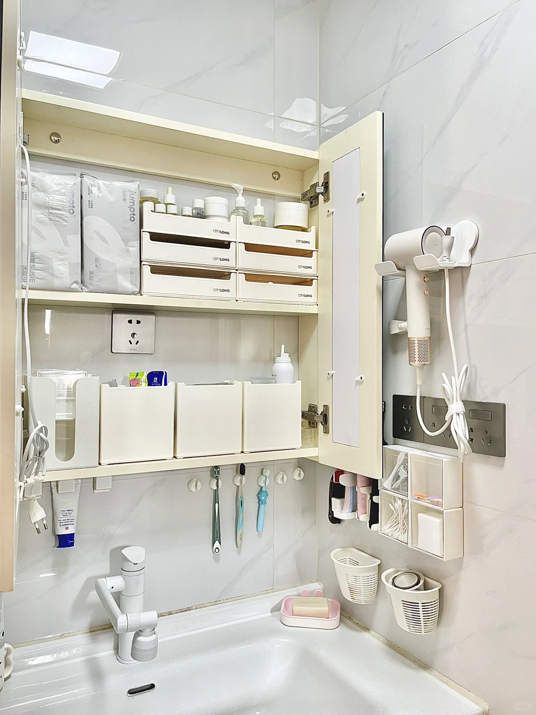 很好抄作业的小户型浴室柜收纳❗️