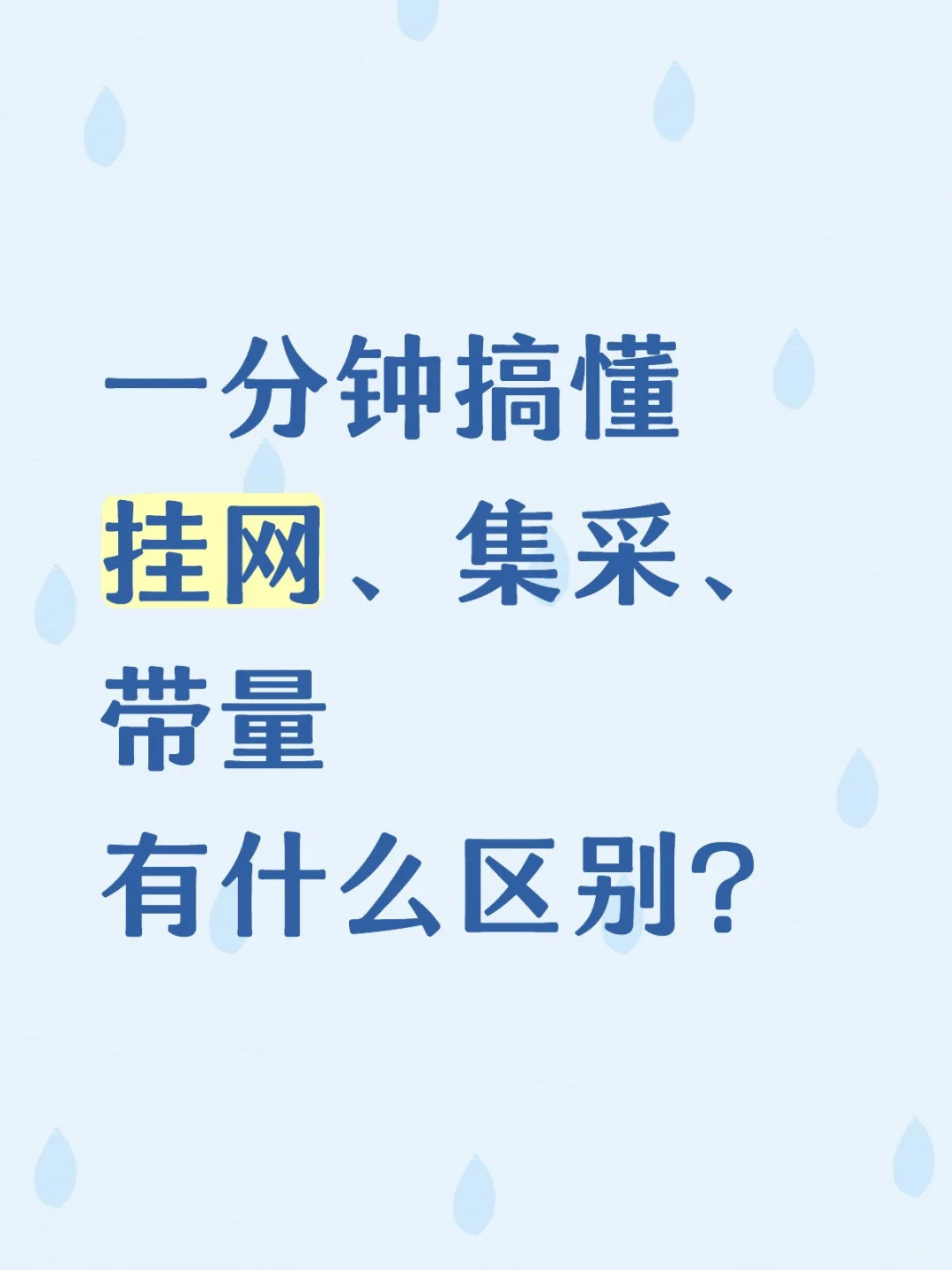 挂网，集采，带量有什么区别？