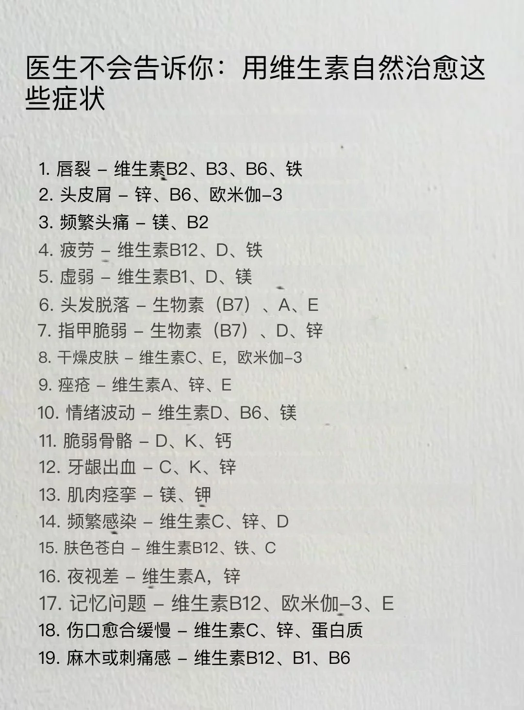 医生不会告诉你的维生素疗法