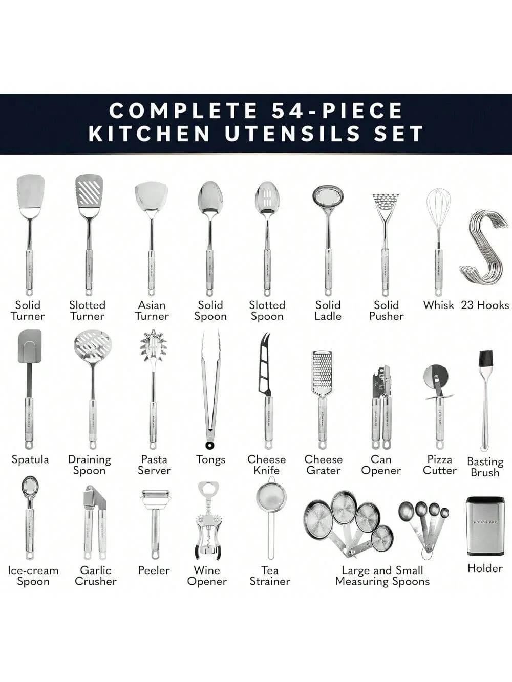 超全的厨房用具套装中英图谱