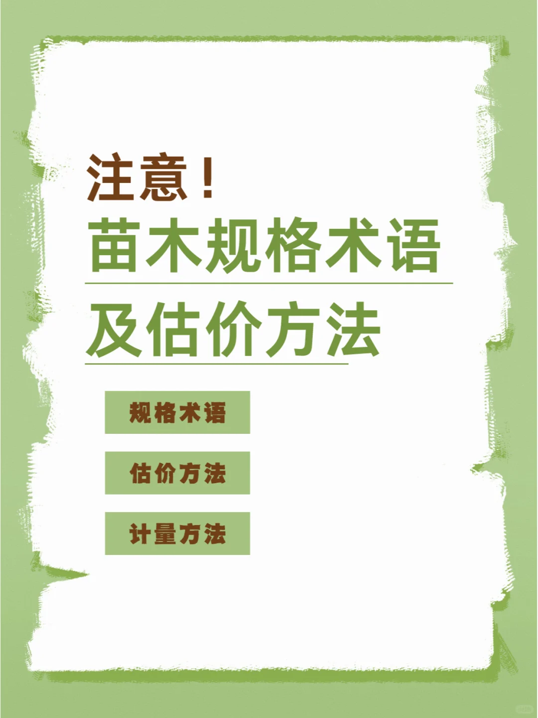 ?常用苗木规格术语及估价方法