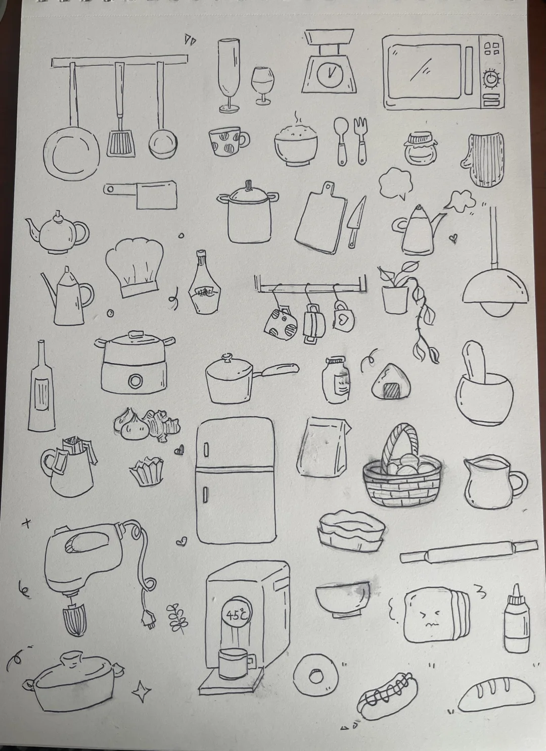 厨房用具简笔画
