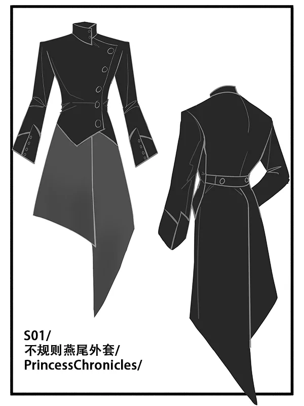 S01~不规则燕尾外套~