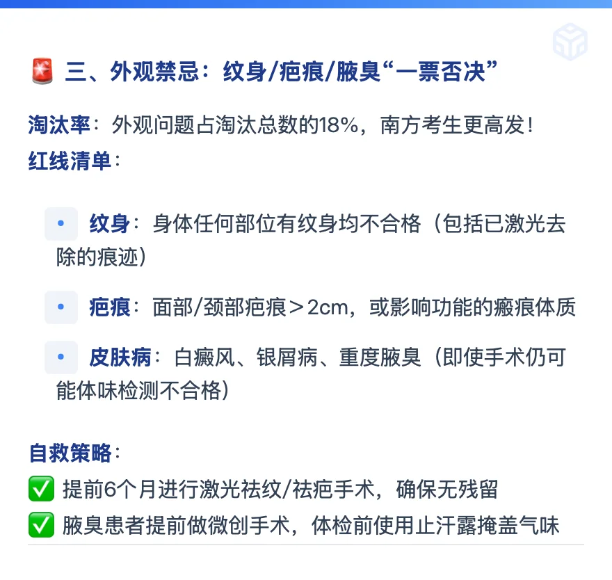 招警体检和普岗体检差别在哪？哪些不合格？