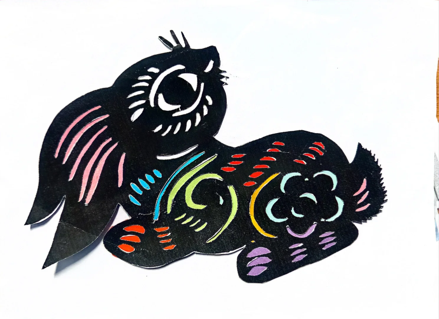 套色剪纸动物系列 学生作品系列