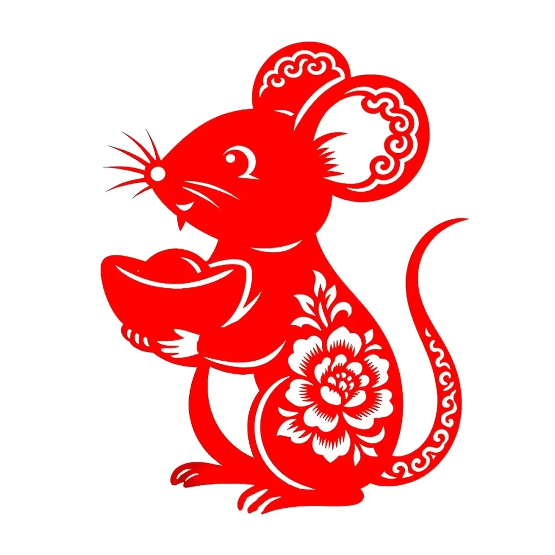 剪纸欣赏，十二生肖鼠。