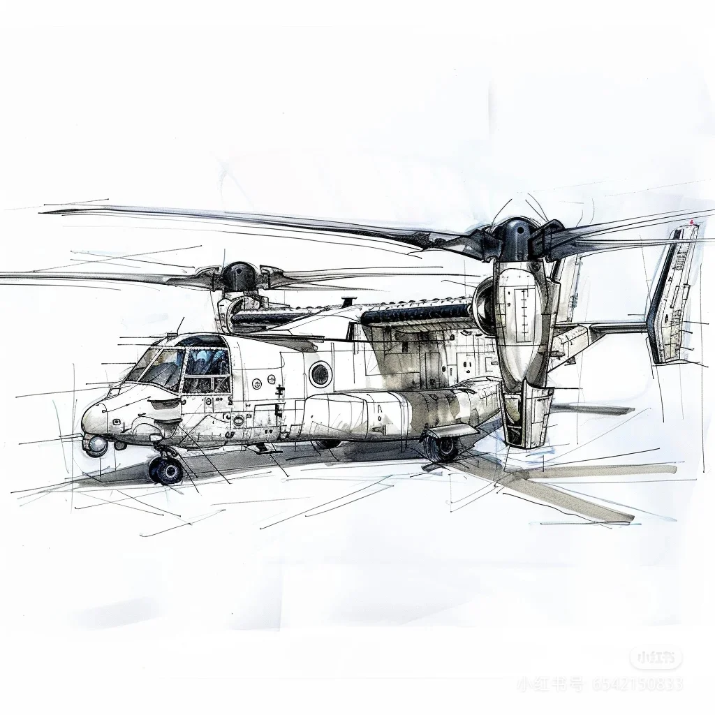两款俄/美运输直升机的绘画设计……
