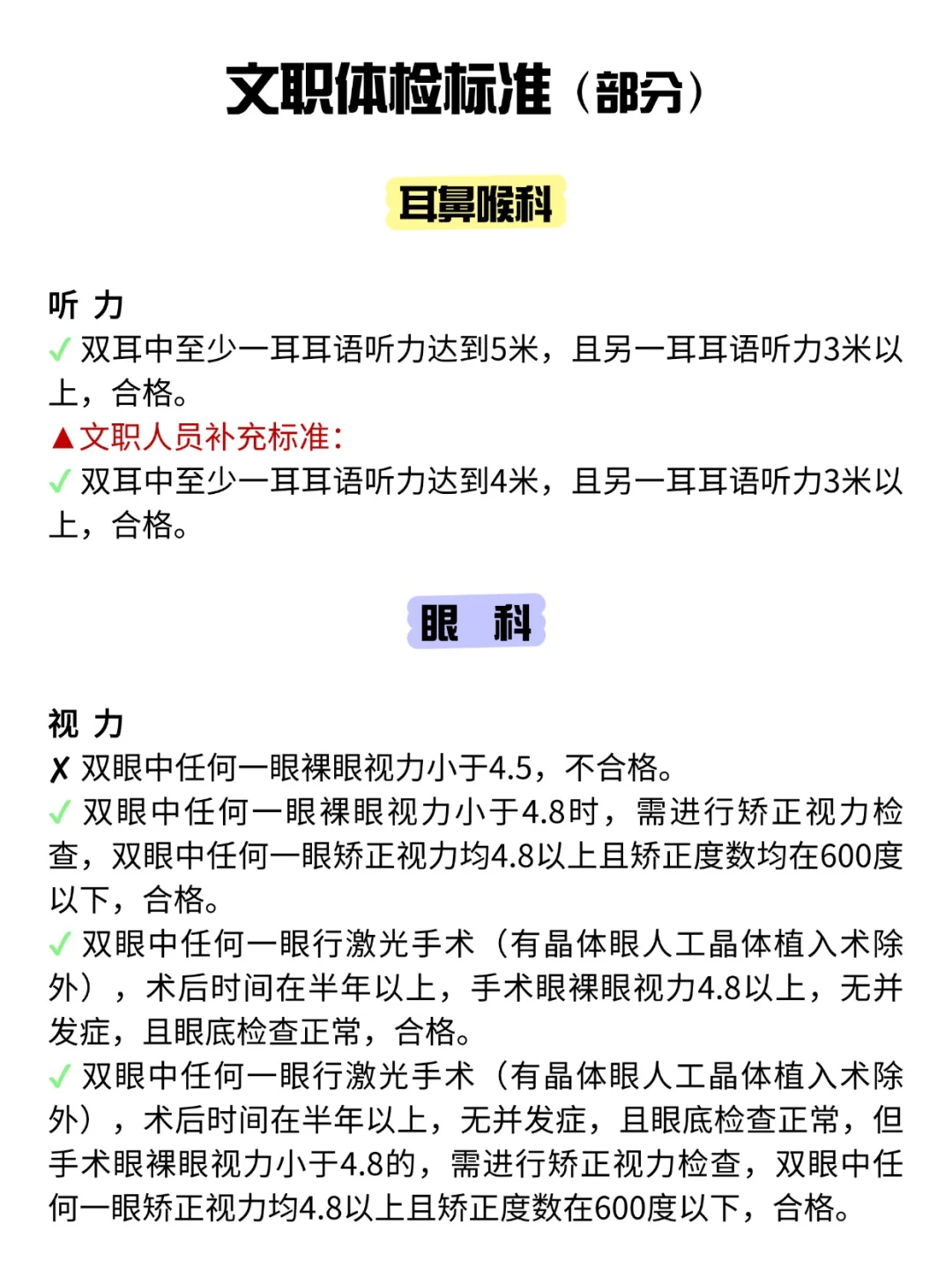 提前自检！文职体检真的很严格