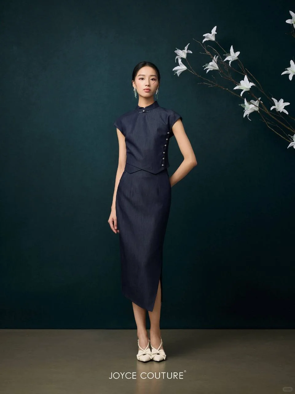 ??旗袍上衣半裙套装