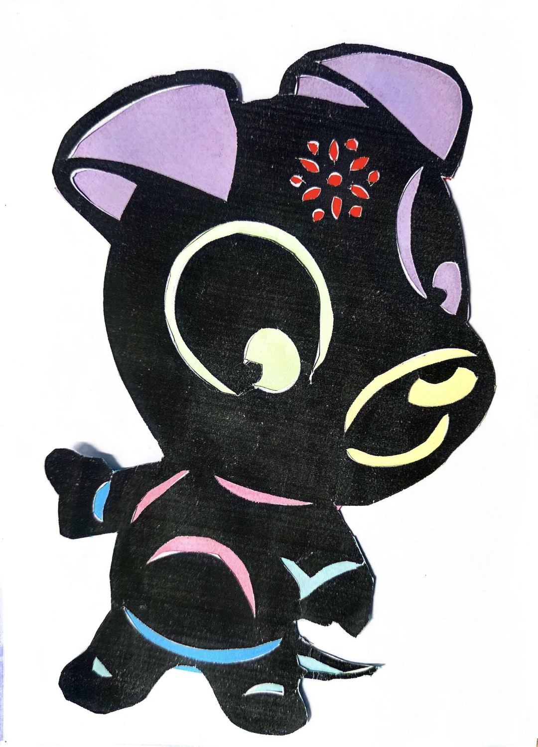 十二生肖套色剪纸类学生作品