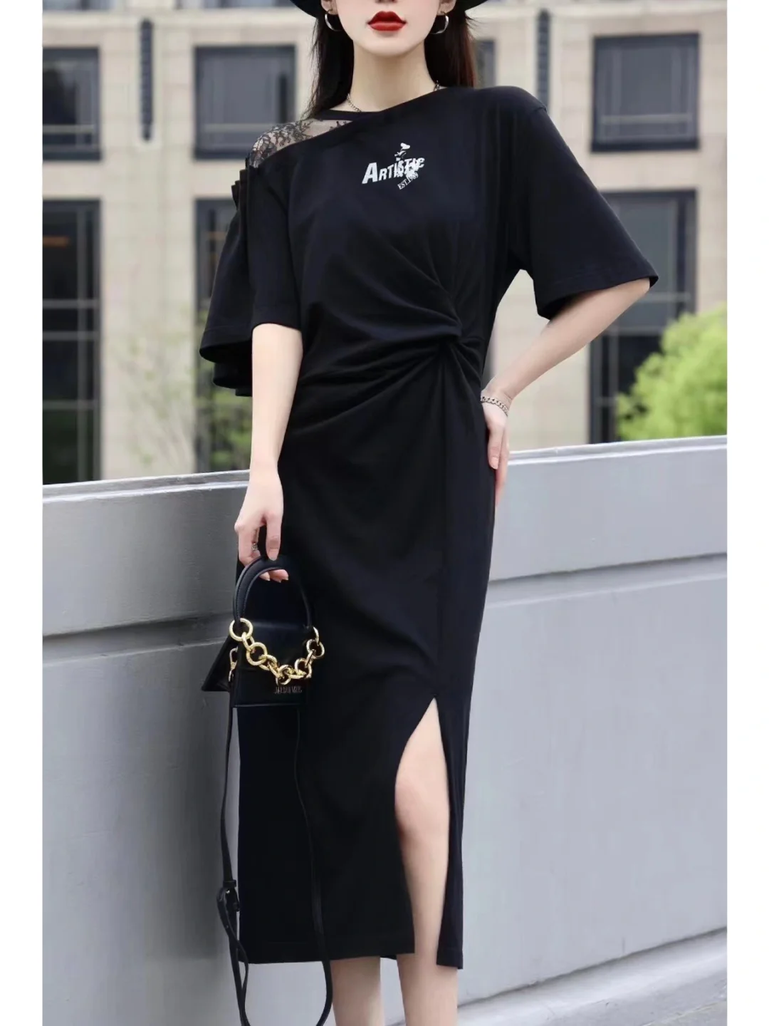 uti尤缇 不对称设计款连衣裙