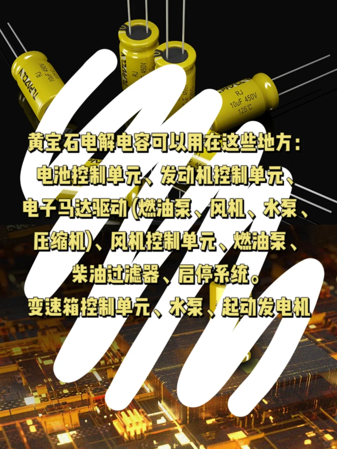 运用于汽车内控制解决方案的电解电容有哪些