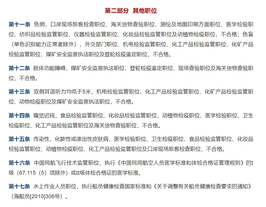 公安机关录用人民警察体检项目和标准