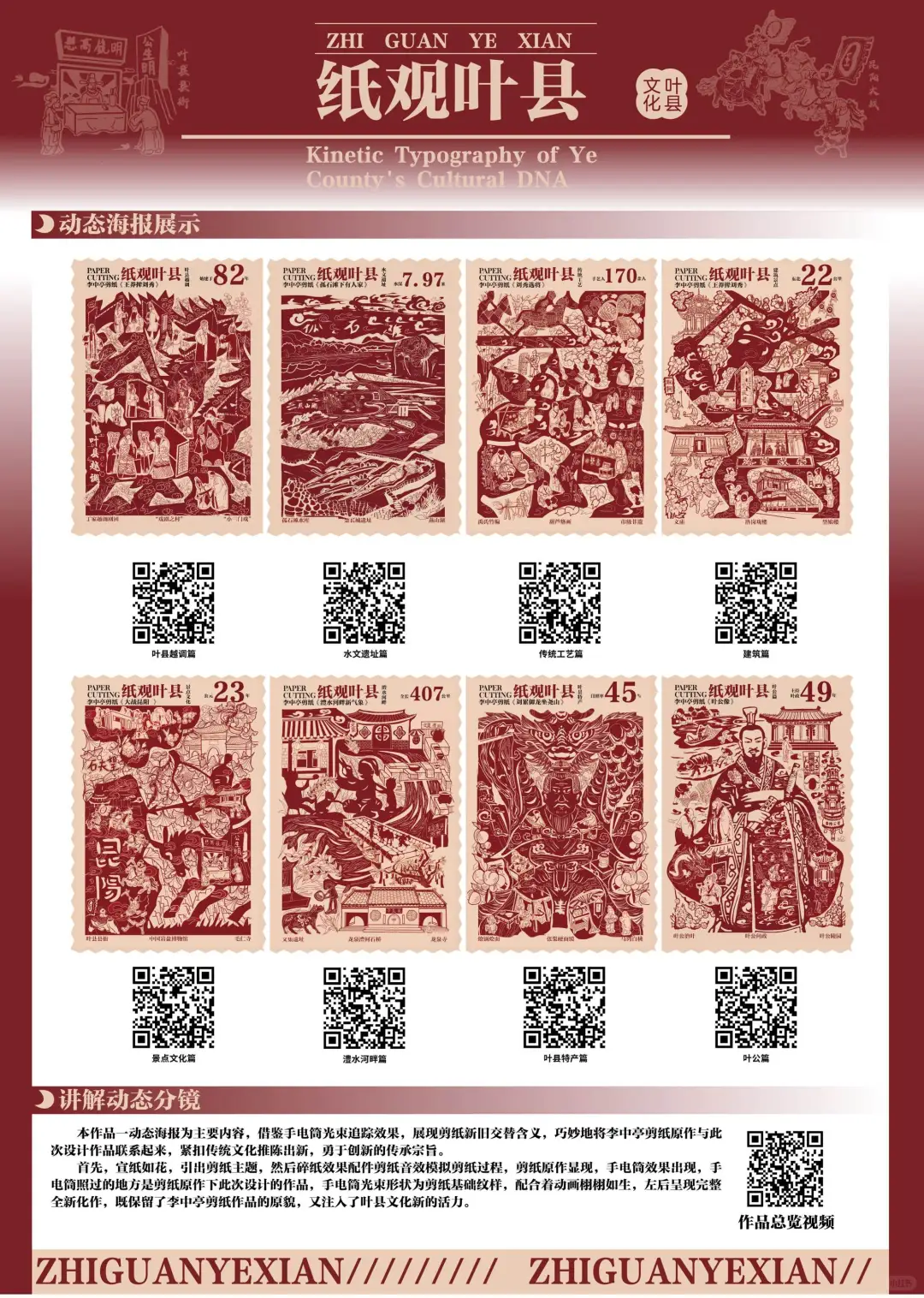 “纸观叶县”传统剪纸文化动态海报设计