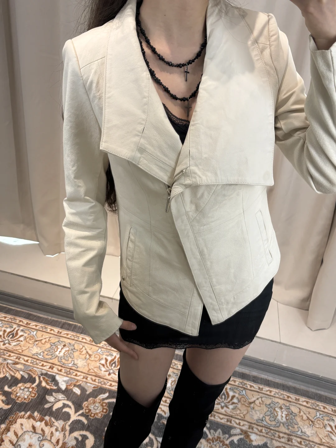 vintage古着皮衣｜立体剪裁不对称