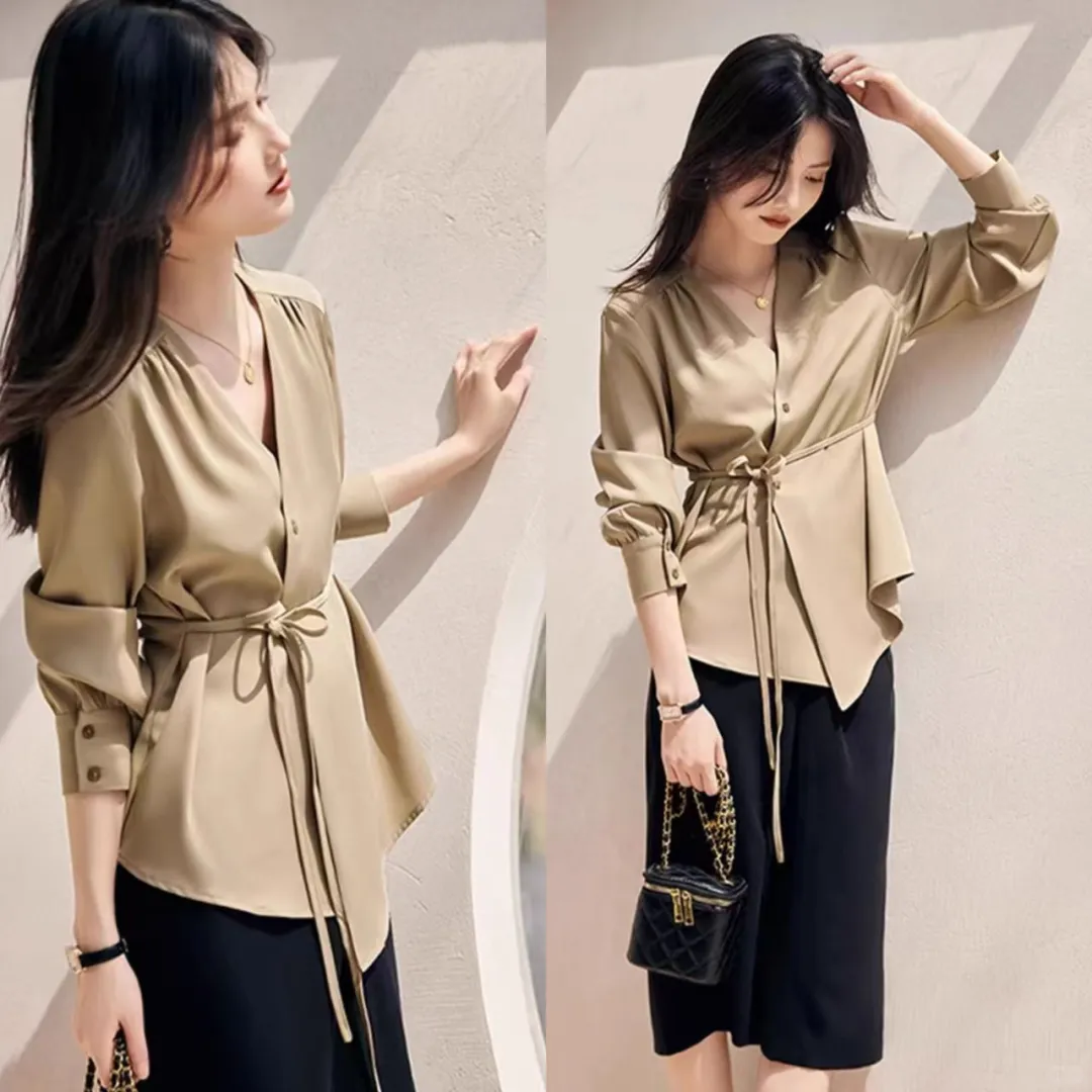 一种随性而自然的复古风格哥弟不对称衬衫~