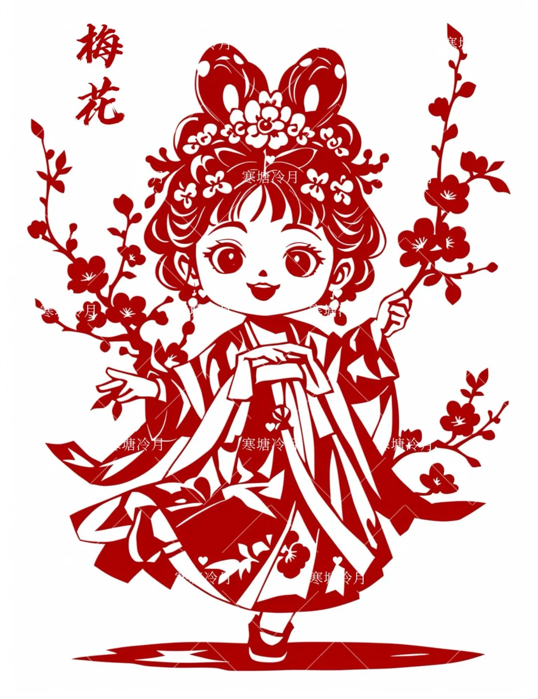 ?12月花神系列｜完结篇剪纸刻纸底稿分享