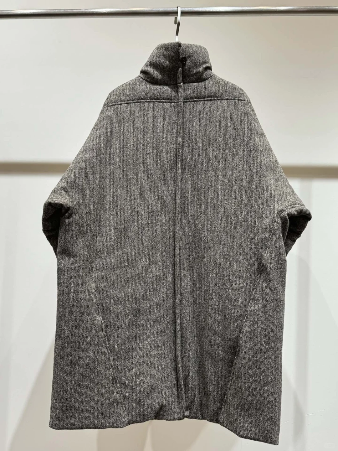 中式国潮单排扣斜门襟男女同款羊毛鹅绒大衣