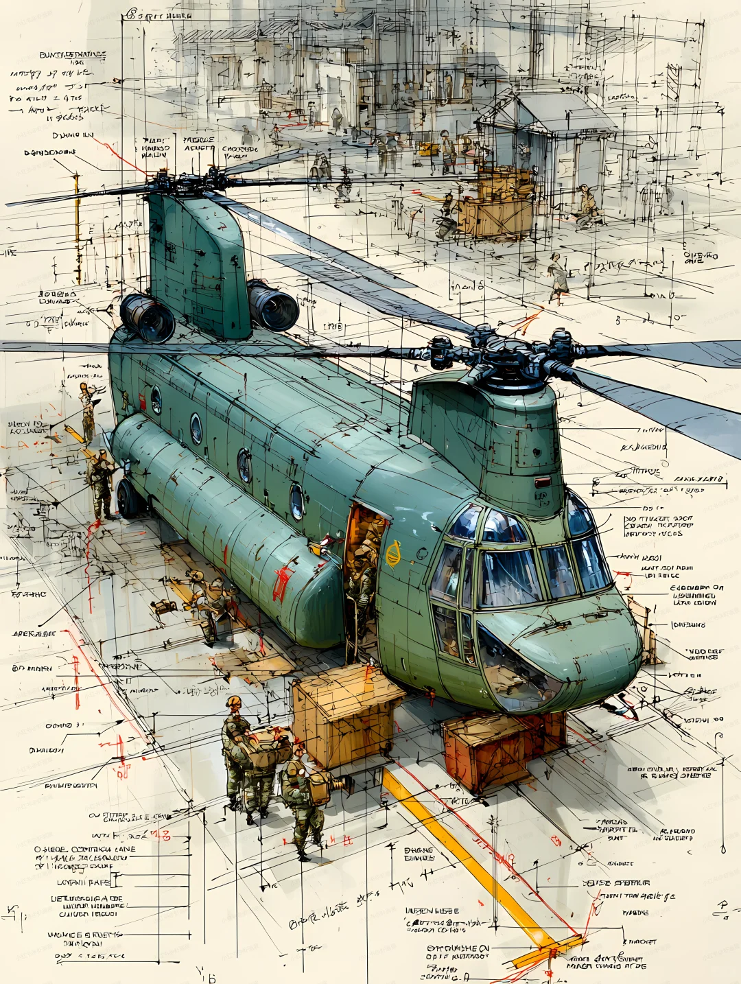 支奴干运输直升机|提示词分享