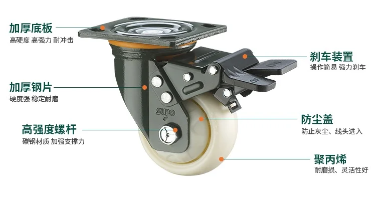 聚丙烯（PP）万向脚轮