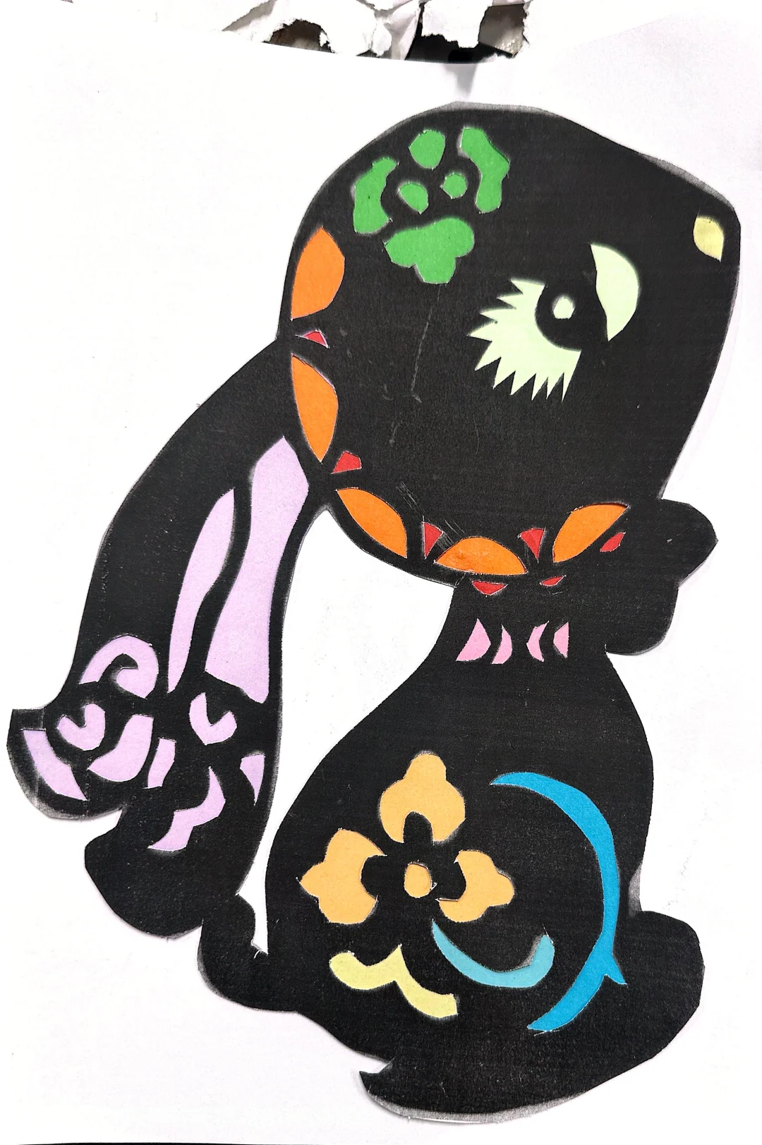 十二生肖套色剪纸类学生作品