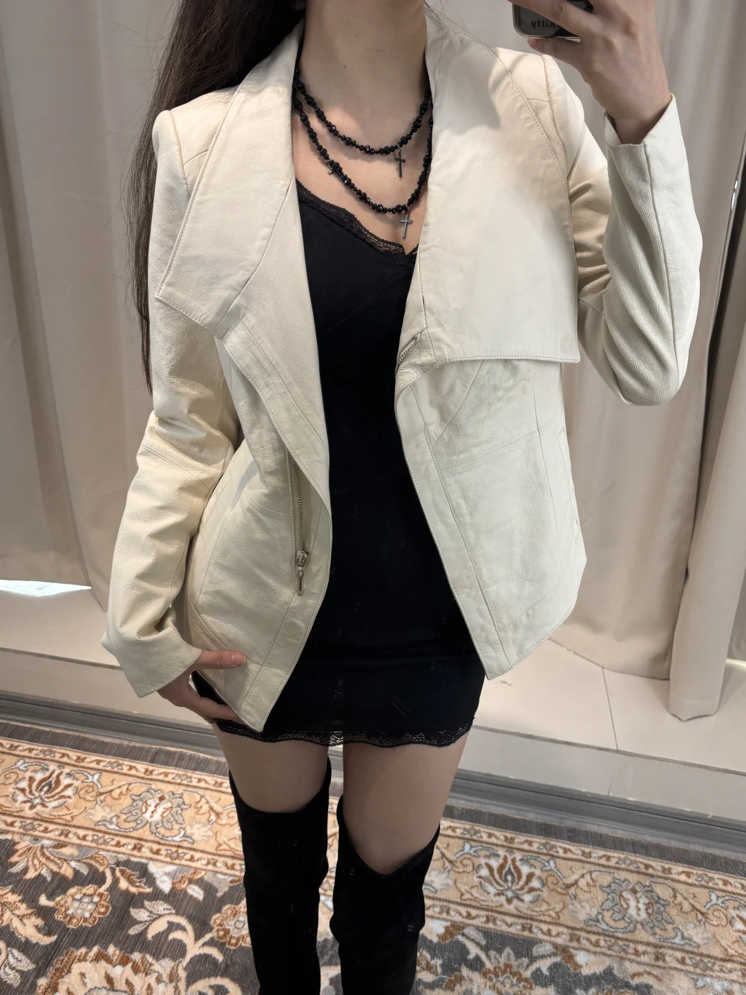 vintage古着皮衣｜立体剪裁不对称