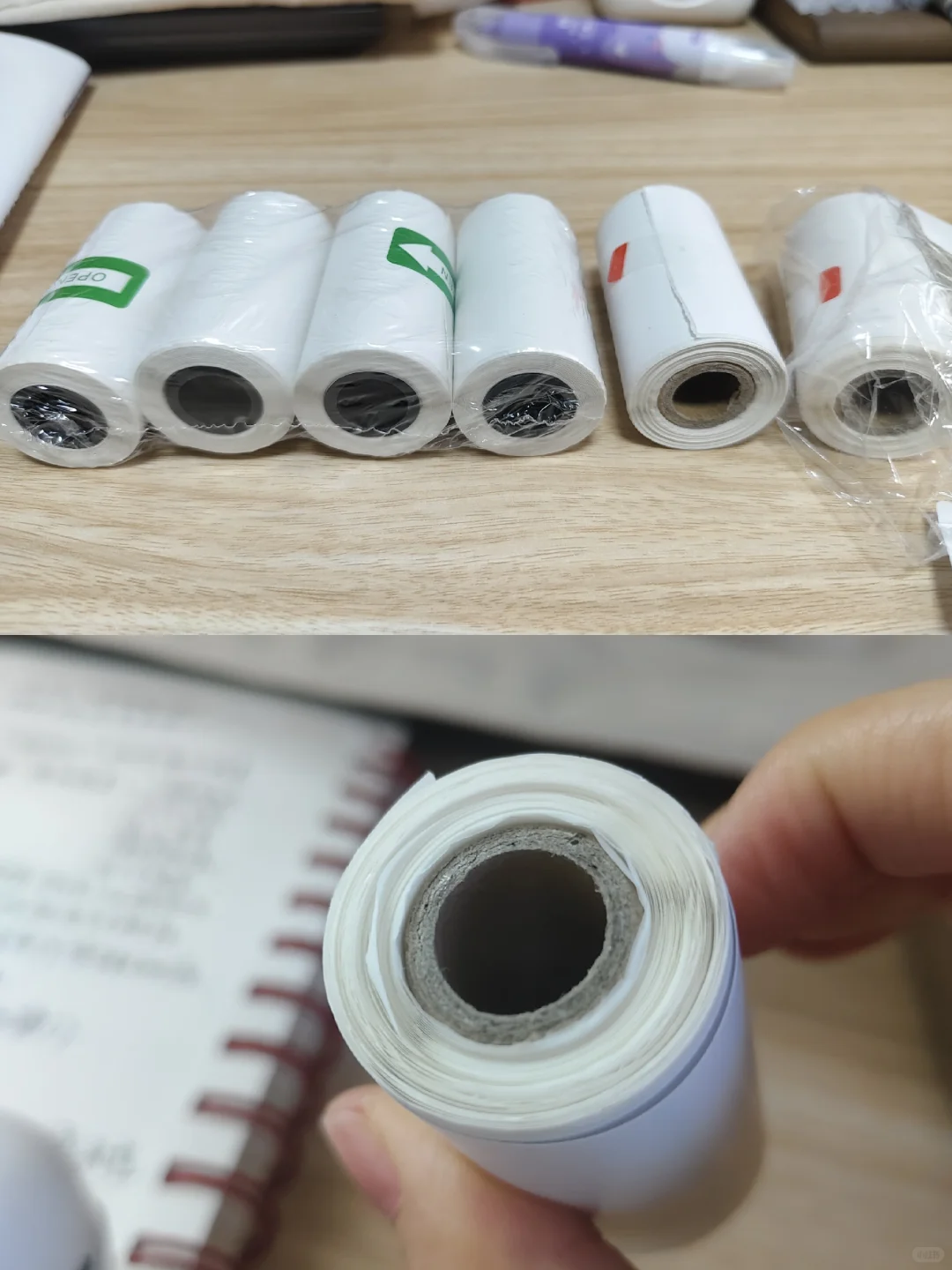 先后买的两家2寸热敏纸，看质量很明显啊