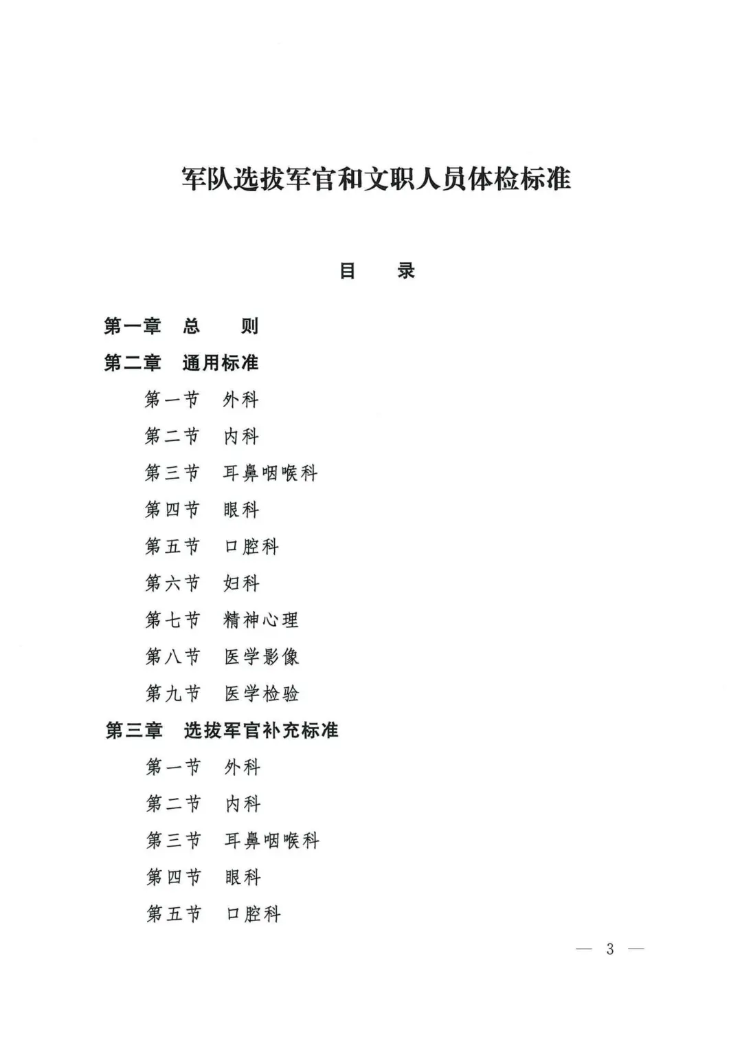 军队文职体检标准（详细版）