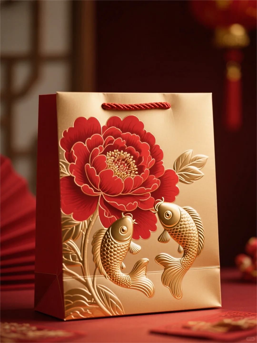 ? 当牡丹遇见锦鲤,年味有了形状