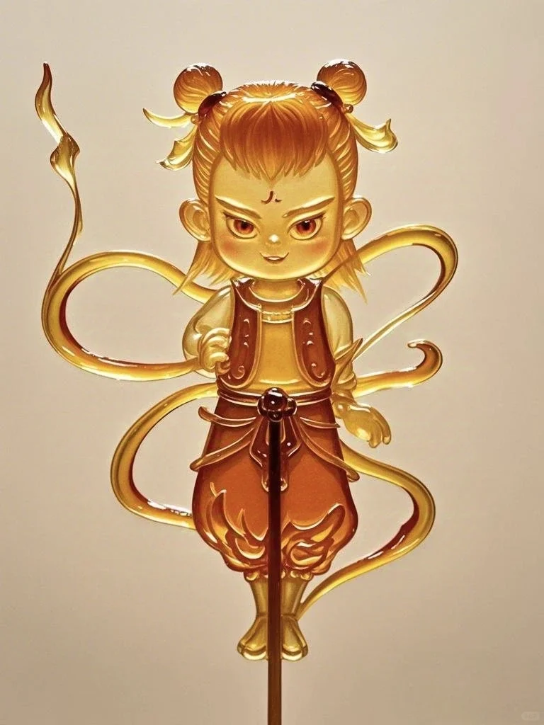 哪吒非遗糖画艺术风格