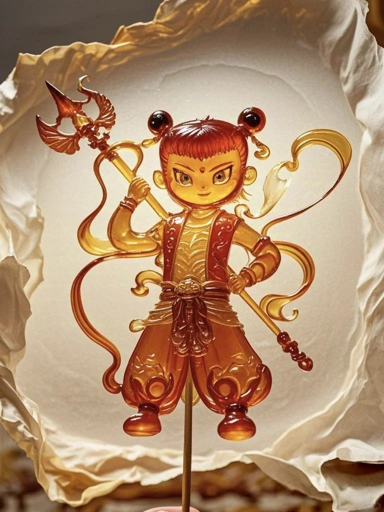 哪吒非遗糖画艺术风格