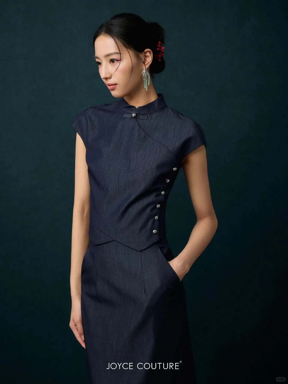 ??旗袍上衣半裙套装