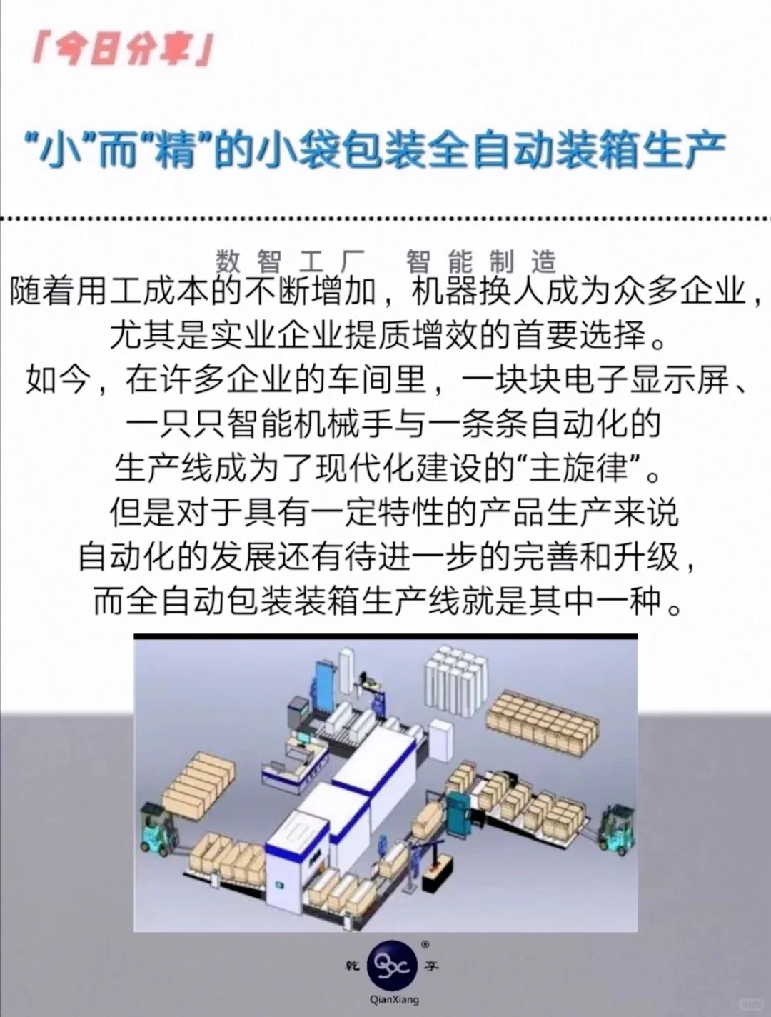 “小”而“精”的小袋包装全自动装箱生产线
