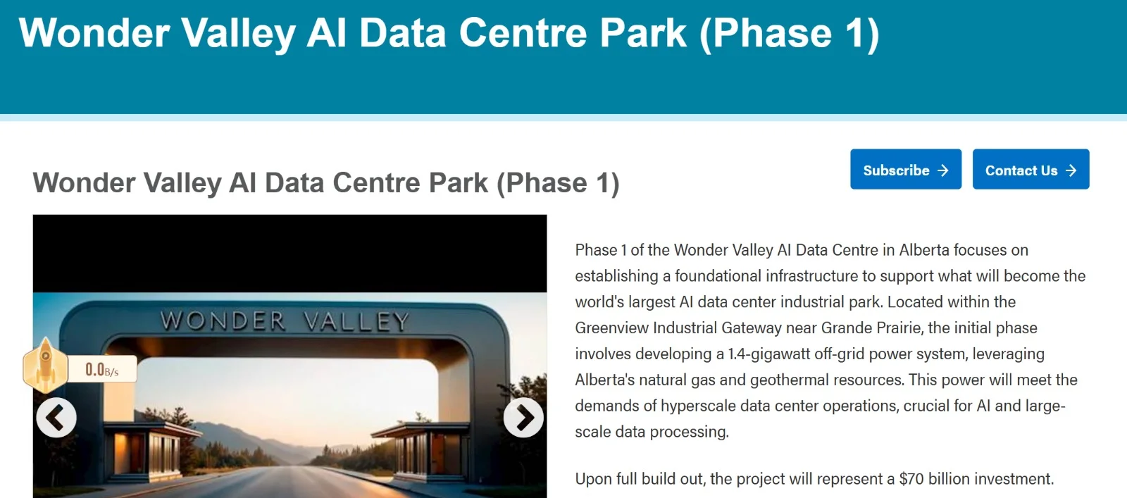 离网发电成为阿省千亿IDC发展计划的关键