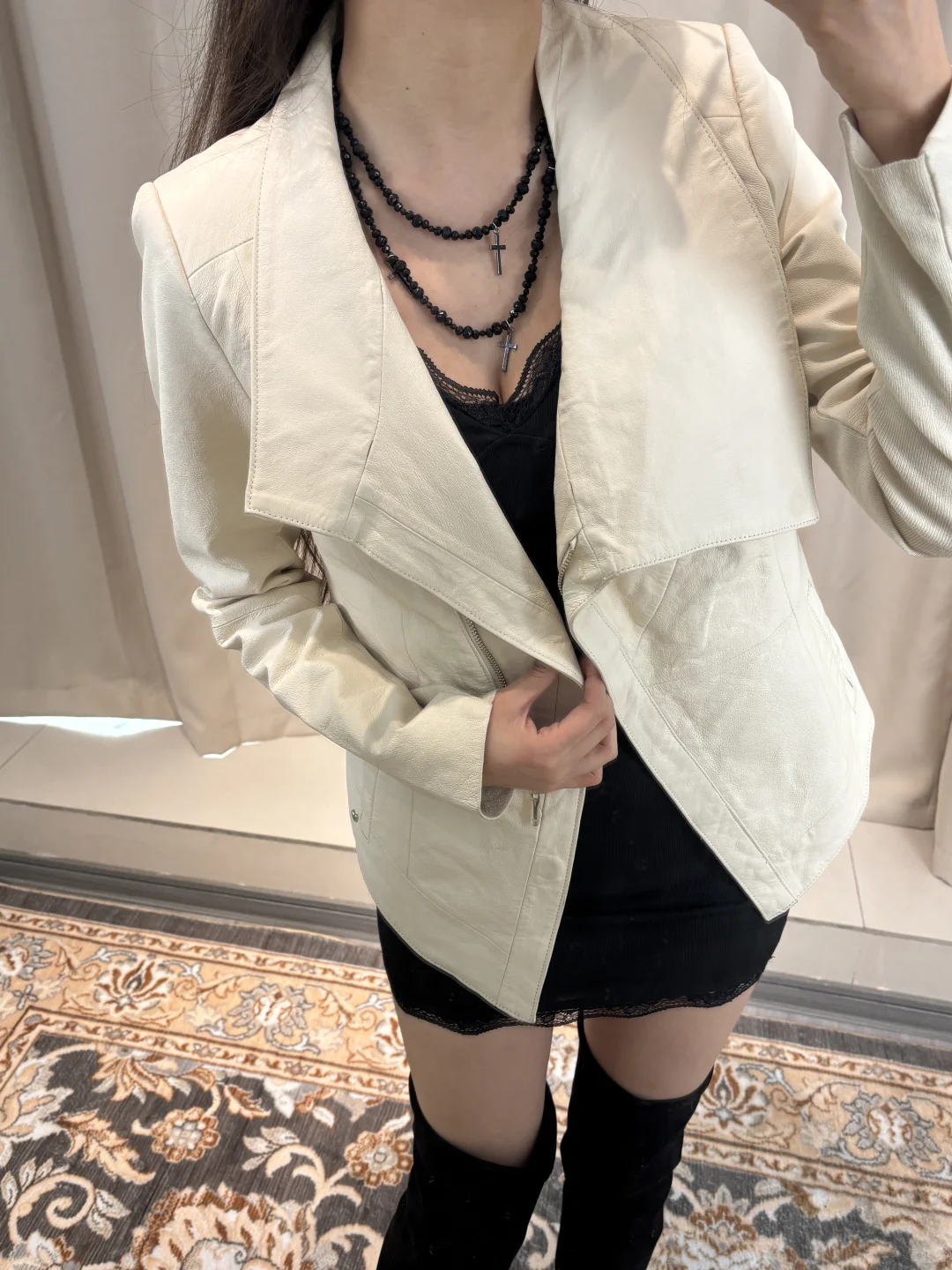 vintage古着皮衣｜立体剪裁不对称